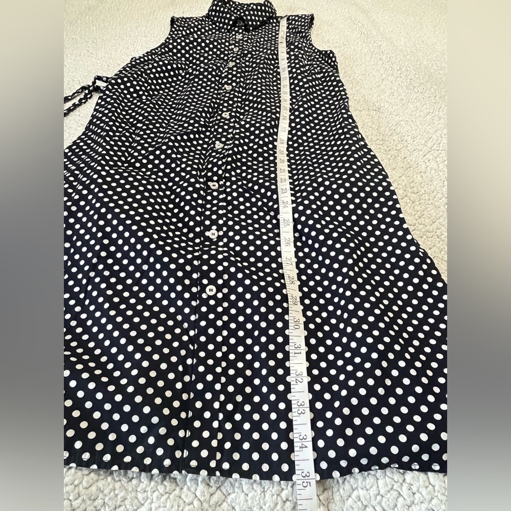 Tommy Hilfiger Navy Polka Dot Button Down Dress - Picture 10 of 11